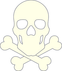 A simple skull and crossbones symbol, representing danger or poison.