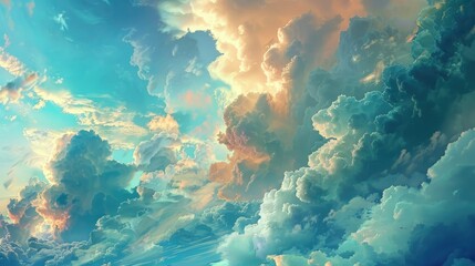 Stunning azure cloudy sky