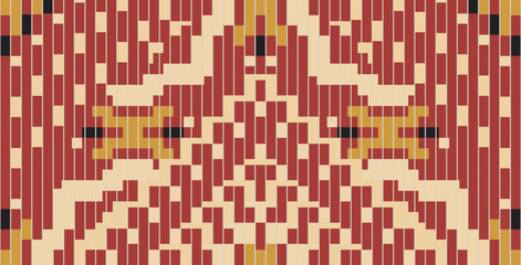 Sarong Ikat Pattern Originfolk Embroidery, Aztec Geometric Ornament Print. Design for Carpet, Wallpaper, Clothing, Wrapping, Fabric