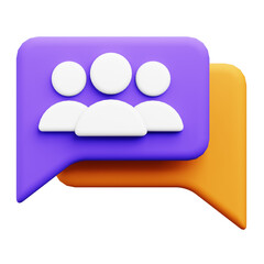 3d group chat icon