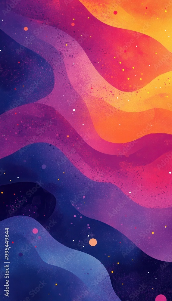 Aufkleber colorful abstract background with flowing shapes and vibrant gradient tones creating a dynamic and e