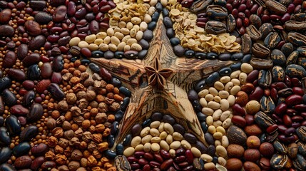 Obraz premium Star made of beans