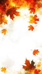 Warm fall light and red maple leaves background