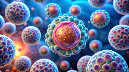 Human cells or biological cells scientific background is showing cell division and regeneration