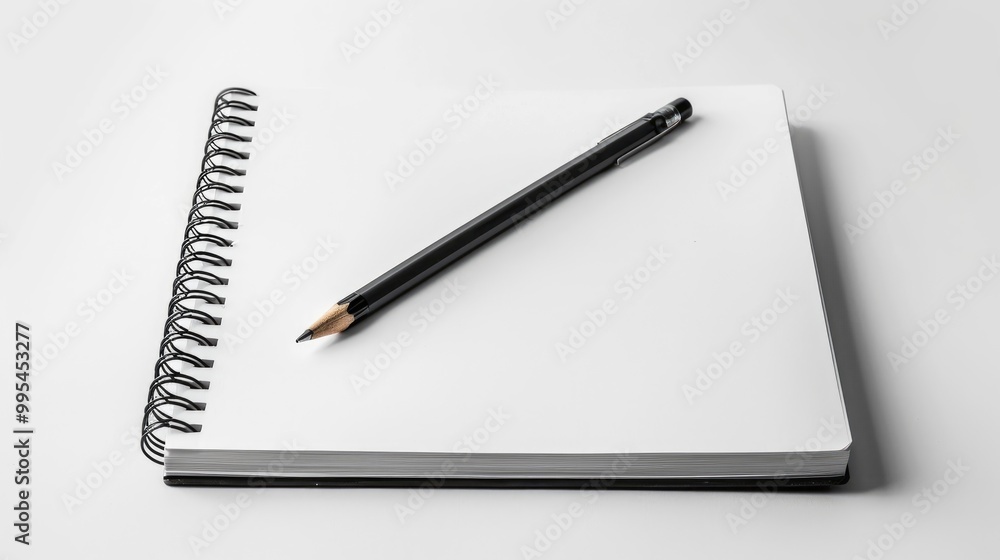 Aufkleber notebook displayed against white backdrop