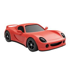 Obraz premium 3d rendering icon red car illustration PNG. cartoon minimal style on transparent isolated background.
