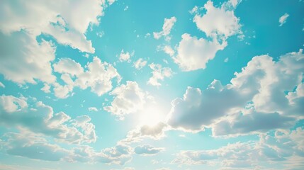 Partly cloudy sky with selective focus and background noise