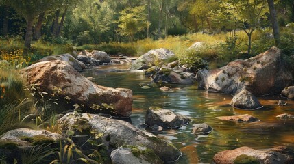 Fototapeta premium Scenic stream with rocks