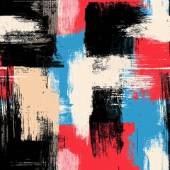 Fototapeta premium Seamless pattern of grunge with rough brushstrokes