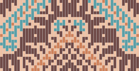 Boho Arabic Pattern Imagesfolk Embroidery, Aztec Geometric Ornament Print. Design for Carpet, Wallpaper, Clothing, Wrapping, Fabric