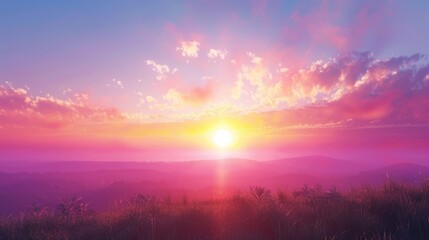 Fototapeta premium Morning sunrise with horizon sky sunset