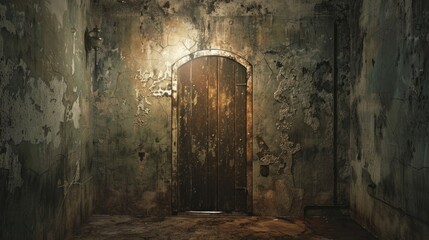 Small spooky room with dirty walls