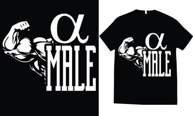 Alpha male design gym fitness bodybuilding tshirt design