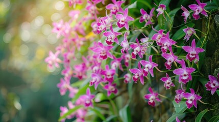 Obraz premium Orchid Flowers in Vietnam Dendrobium anosmum and Den superbum