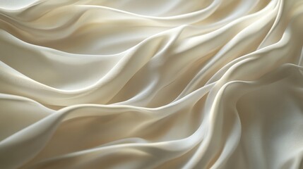 Fototapeta premium Detailed depiction of a curtain backdrop, featuring flowing and graceful waves that suggest a sense of movement and fluidity. The image conveys the intricate design and texture of the fabric