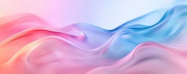 A flowing abstract design featuring soft pastel colors, blending shades of pink and blue for a tranquil and dreamy aesthetic.