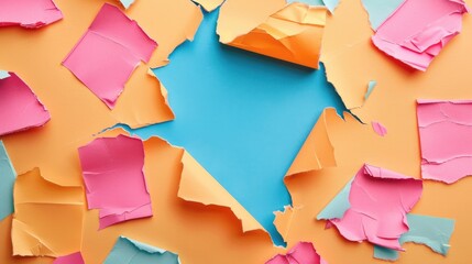 Secure adhesive notes with ripped one on bright backdrop