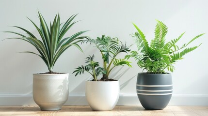 Indoor gardening and plant care in flower pots for interior decoration