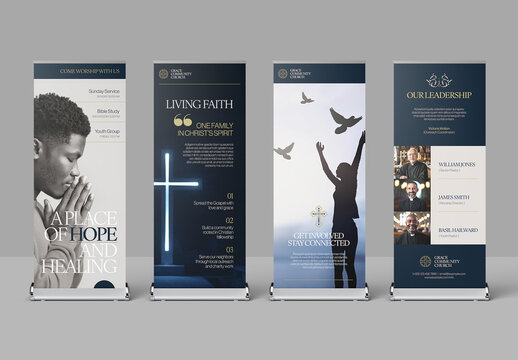 Church Event Roll-Up Banner Layout