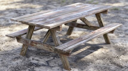 Fototapeta premium Picnic table with detailed wood grain