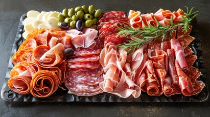 Platter featuring assorted cold meats