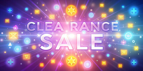 Obraz premium Vibrant Flat Abstract Background with Glowing Light Effects for Clearance Sale Promotion � Ideal for Retail and Online Store Marketing
