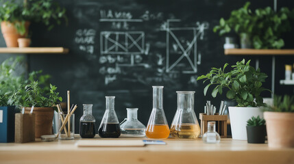 A blackboard filled with chemical formulas, showcasing the essence of science and chemistry