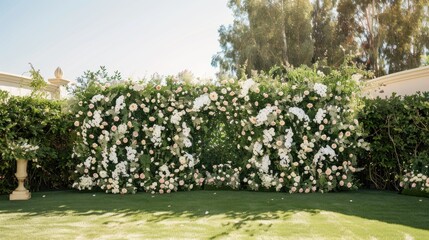 Outdoor Garden Wedding Flower Backdrop