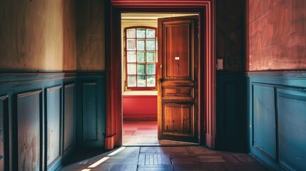 Residential home s partially open door