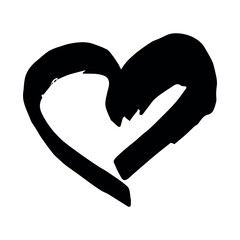 Simple hand drawn heart drawing illustration Scribble heart doodle Love clipart
