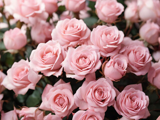 Fototapeta premium Close-up of a bouquet of pink roses