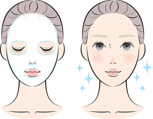 シートパックを使用し潤った女性