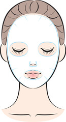 シートパックをしている女性