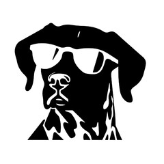 Dalmatian Wearing Cool Shades Silhouette Vector Illustration