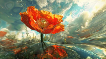 Poppy flower s emergence