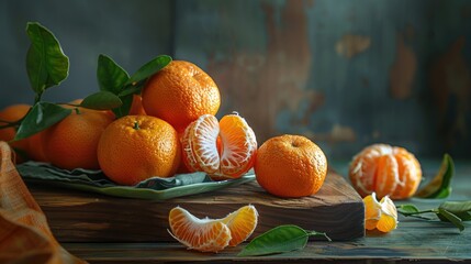 Ripe mandarins in the Food and Drink category