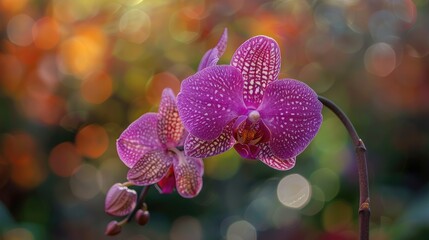 Purple Orchid Closed Against Natural Backdrop