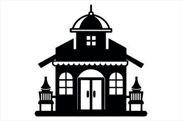 restaurant silhouette vector