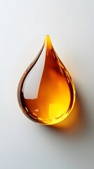 Fototapeta premium a yellow oil drop on a white background