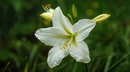 Fototapeta premium Rain Lily A Southern North American Native Plant in the Amaryllis Family
