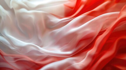 Obraz premium Red and white fabric blurred in a photo