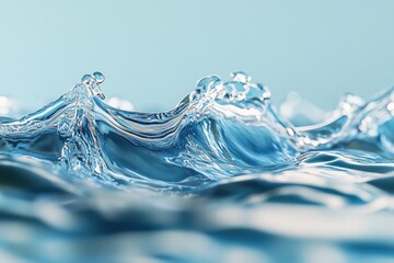 Close-up photo of blue water. This image showcases the refreshing and calming nature of water, perfect for representing purity, serenity, and the beauty of nature.
