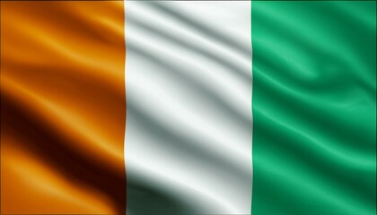 Ivory Coast flag waving national emblem