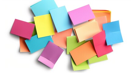 Rectangular paper stickers on white background with clipping path