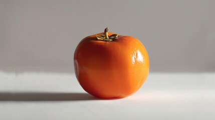 Ripe persimmon on a white surface