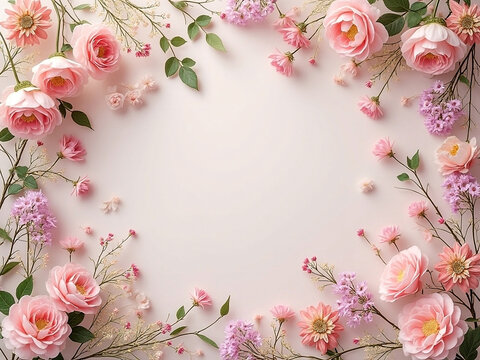 Photography background for maternity or wedding with elegant floral border design