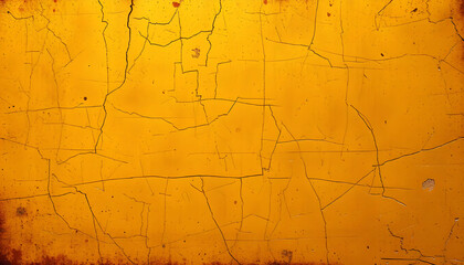 Old yellow cracked Texture or deep scratched wall or metal background.
