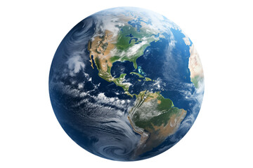 Planet Earth isolated on a transparent background.