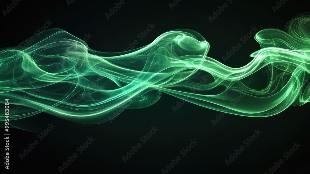 Aufkleber abstract green smoke design. perfect for adding a modern and dynamic element to your website or desi