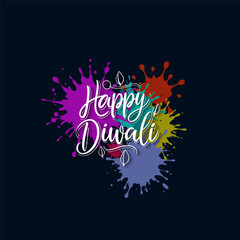 Happy Diwali text design Abstract vector illustration